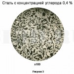 Доэвтектоидная сталь :: Чем выше концентрация углерода, тем меньшая площадь в поле зрения микроструктуры будет приходиться на долю феррита и большая - на долю перлита