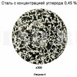 Доэвтектоидная сталь :: Чем выше концентрация углерода, тем меньшая площадь в поле зрения микроструктуры будет приходиться на долю феррита и большая - на долю перлита